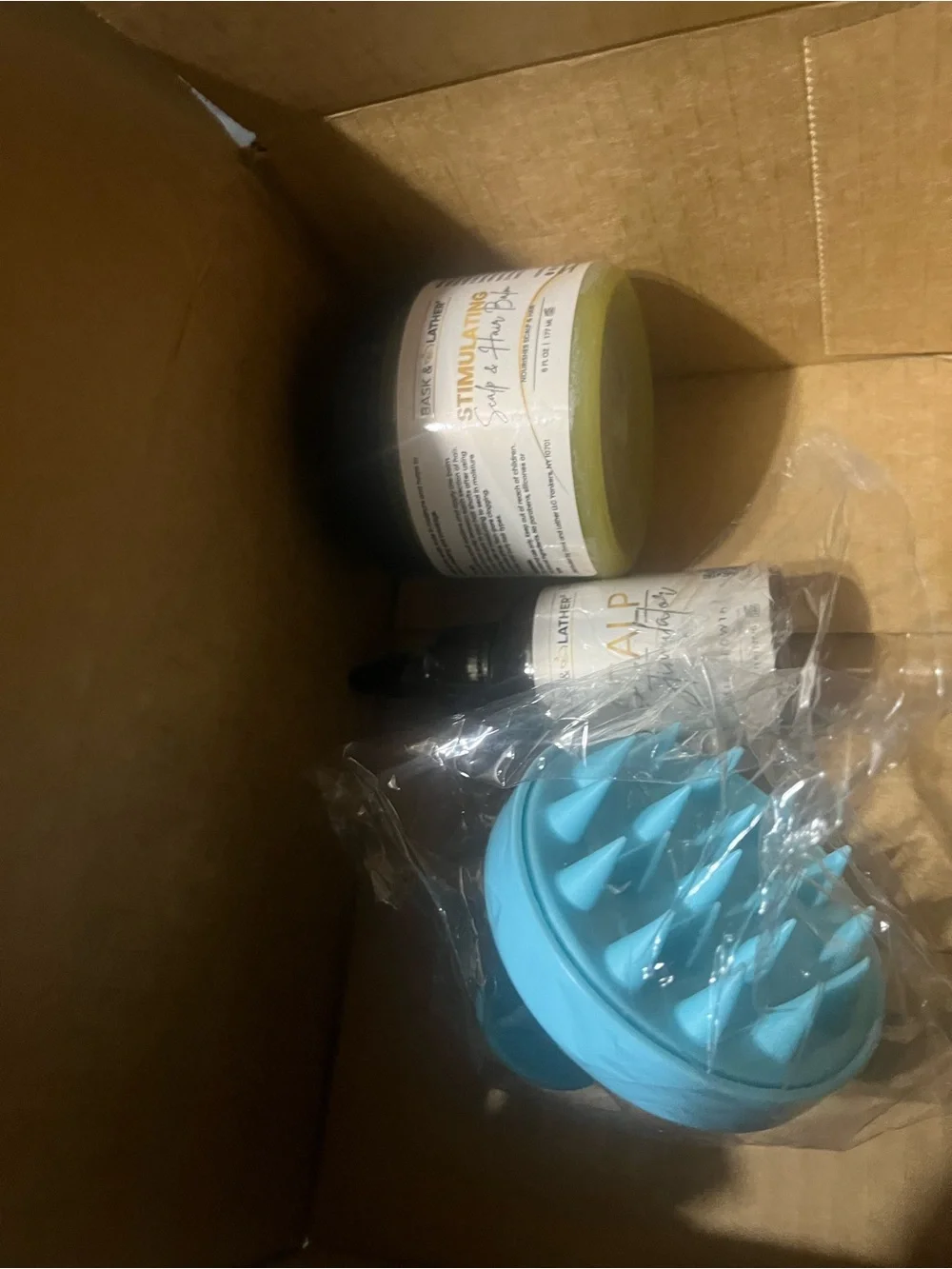 Bask & lather stimulating scalp and hair balm, shea butter and mango butter